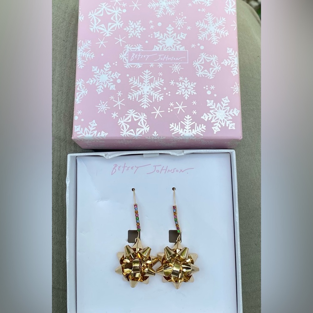 Betsey Johnson Gold Bow Earrings